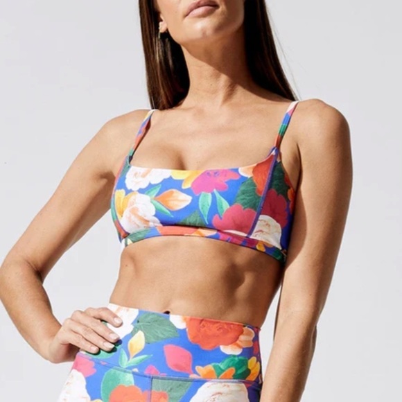 NWT WeWoreWhat Sapphire Floral Bandeau Sports Bra - Picture 1 of 4